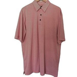 Greg Norman XL Red White Stripe Golf Polo Short Sleeve